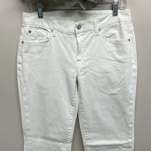 7 For All Mankind Kimmie Bootcut White Denim Jeans 30 - Picture 2 of 16